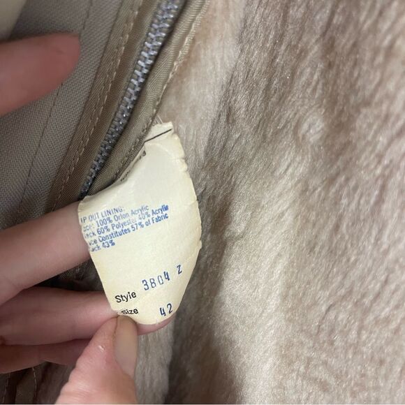 Vintage Grais All Weather Trench Coat Polyester Sz 42 Faux Fur Zip Out Liner - Picture 5 of 5